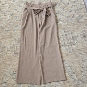 Elegant Tan High-Waisted Women's Pants
